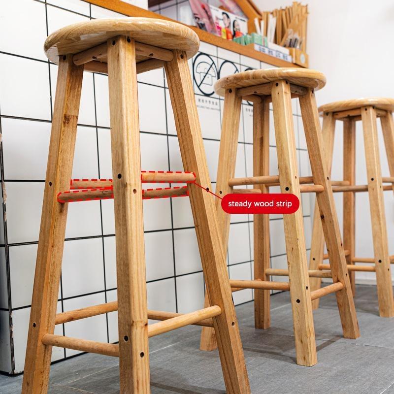 FreeShipping Solid Wood Milk Tea Stool Household High Chair Nordic Log Stool Solid Wood Bar Stool Free Non-slip Mat FreeShipping Solid Wood Milk Tea Stool Household High Chair Nordic Log Stool Solid Wood Bar Stool Free Non-slip Mat