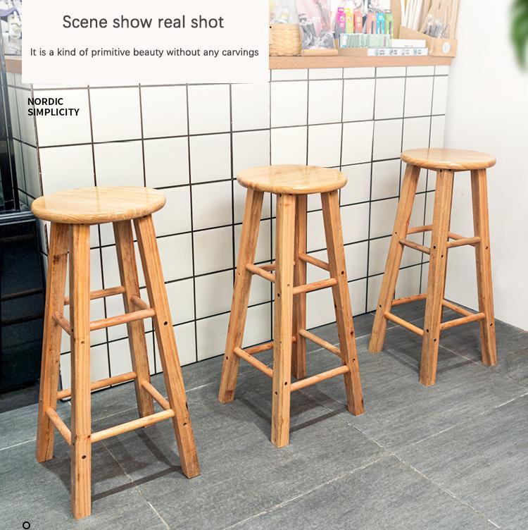 FreeShipping Solid Wood Milk Tea Stool Household High Chair Nordic Log Stool Solid Wood Bar Stool Free Non-slip Mat FreeShipping Solid Wood Milk Tea Stool Household High Chair Nordic Log Stool Solid Wood Bar Stool Free Non-slip Mat